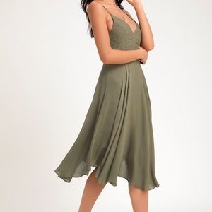 NWT Lulus troulos dress olive green